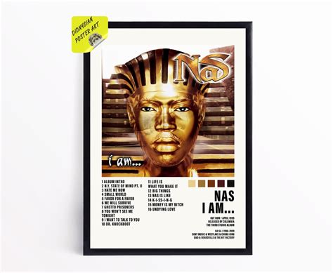 Nas I Am Poster Album Cover Poster Tracklist Posters Etsy Australia