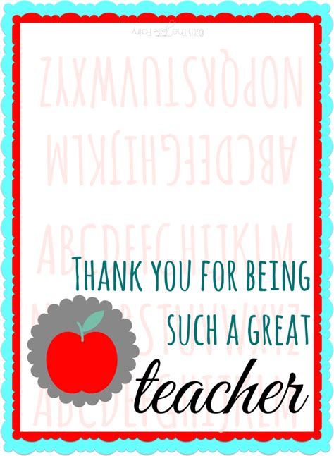 Teacher Appreciation Free Printable Thank You Cards For Teachers
