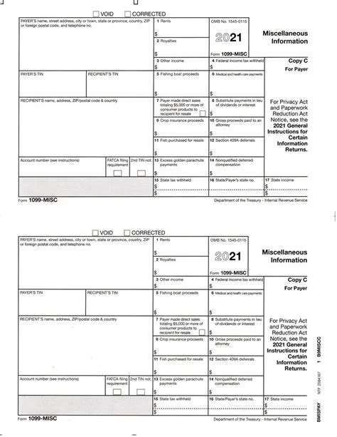 Form 1099 Misc Miscellaneous Income Payer Copy C