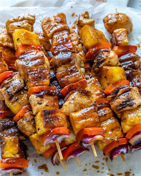 Sprinkle with green onions and sesame seeds, serve and enjoy! Chicken pineapple kabobs | Recipe | Pineapple chicken ...