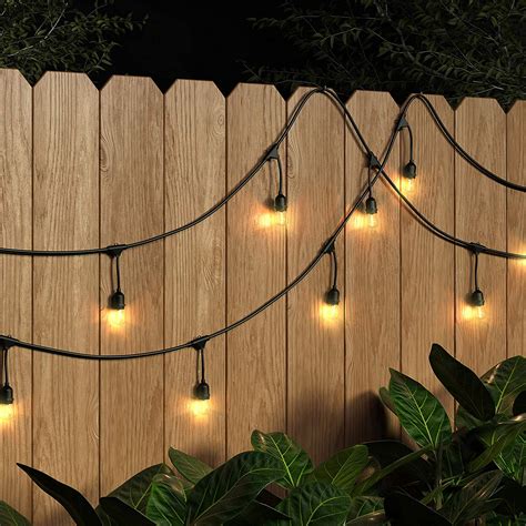 48ft Solar Hanging Festoon String Lights Led Outdoor Garden Gazebo