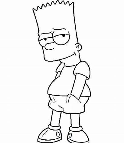 Coloring Simpson Simpsons Bart Drawing Printable Drawings