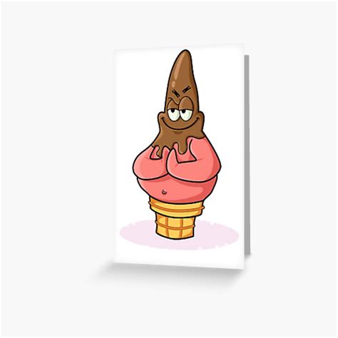 Patrick Ice Cream Cone Spongebob Greeting Card By Smackincheekz