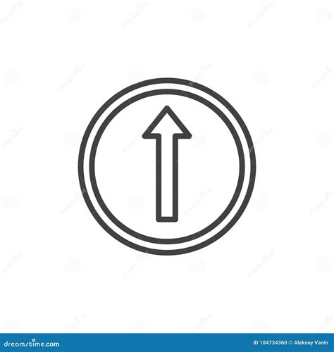 Go Straight Road Sign Line Icon Stock Vector Illustration Of Symbol