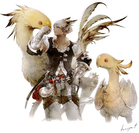 Miqo Te And Chocobo Final Fantasy And 1 More Drawn By Takahashi