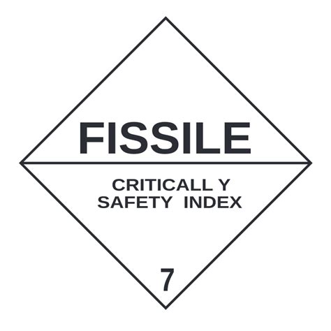Class 7 Fissile Criticality Safety Index Label LK Printing