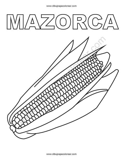 Dibujo Para Colorear Elote Mazorca Maíz Choclo Corn