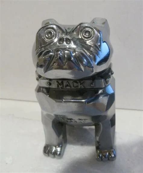 Vintage Mack Truck Bull Dog Hood Ornament Metal Shiny Chrome 12500