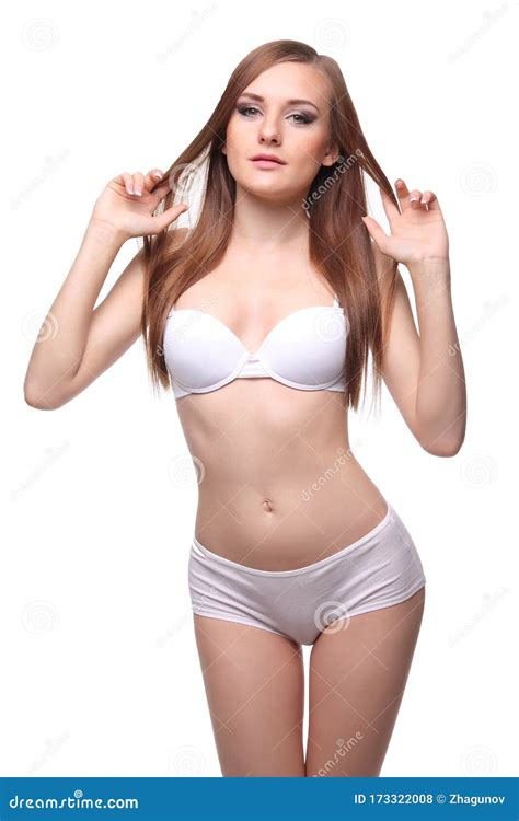 Woman In White Lingerie Gorgeous Figure Stock Photo Image Of Body
