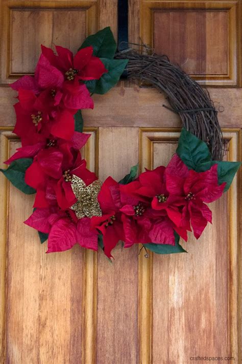 Crafted Spaces Diy Poinsettia Christmas Wreath