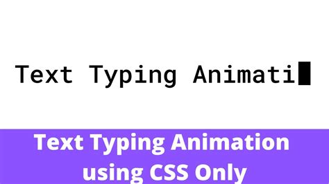 Pure Css Text Typing Typewriter Animation Youtube