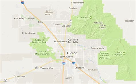 Map Of Tucson Az Pepper Viner