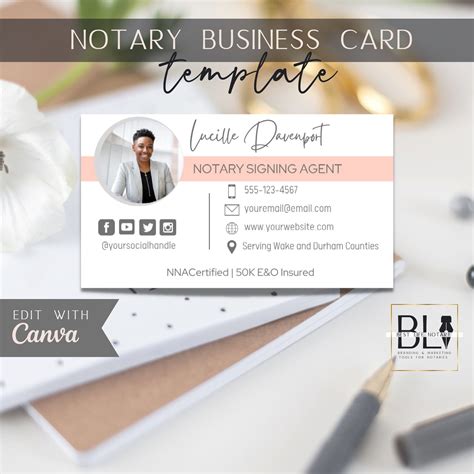 Notary Business Cards Loan Signing Agent Card Notary Signing Etsy