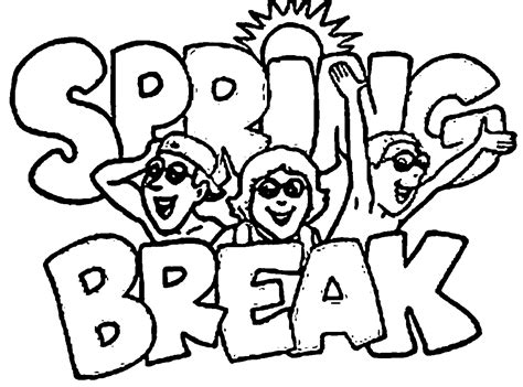 Spring Break Coloring Pages