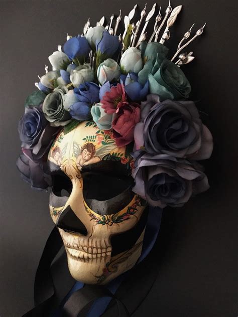 Catrina Mask With Blue Roses La Catrina Day Of The Dead