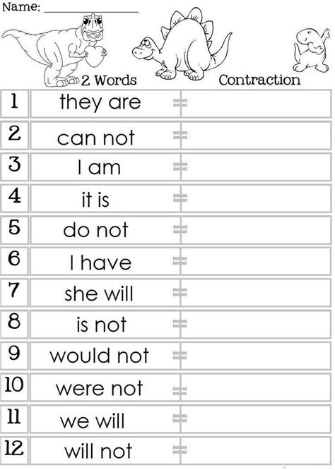 Https://tommynaija.com/worksheet/contractions Worksheet 2nd Grade