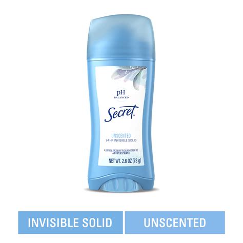 Secret Unscented Invisible Solid Antiperspirant And Deodorant 26 Oz