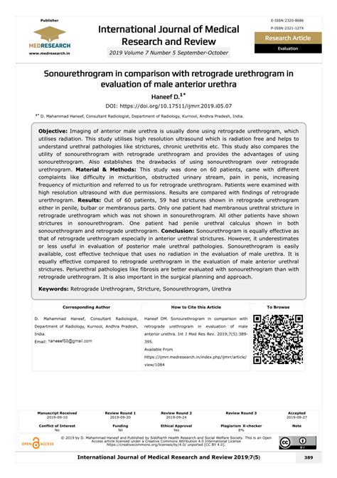 Pdf Sonourethrogram In Comparison With Retrograde Urethrogram In Evaluation Of Male Anterior