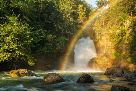 Waterfall And Rainbow High Quality Nature Stock Photos ~ Creative Market