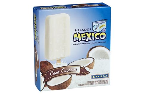 Helados Mexico Coco Coconut Premium Ice Cream Bars 18 Fl Oz 6 Count