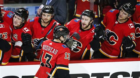 gaudreau has career high six points in flames win over devils