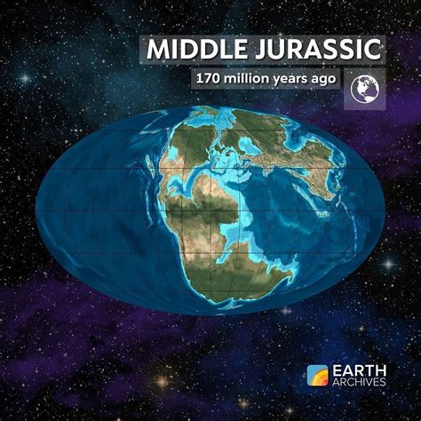 During The Middle Jurassic Seen Here 170 Million Years Ago Pangaea Was