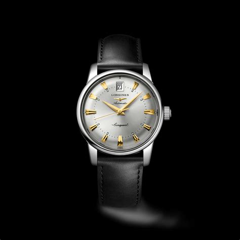 Download Longines Heritage Watch With Black Straps Wallpaper