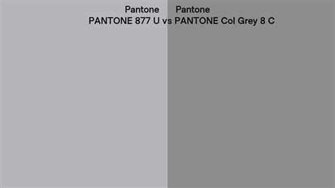 Pantone 877 U Vs Pantone Col Grey 8 C Side By Side Comparison