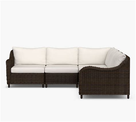 Torrey All Weather Wicker Roll Arm Outdoor Sectional Set Espresso