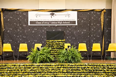 Graduation Backdrop And Stage Black And Gold Graduation Backdrop