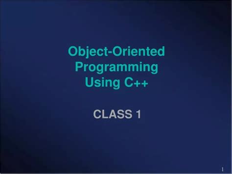 Ppt Object Oriented Programming Using C Powerpoint Presentation