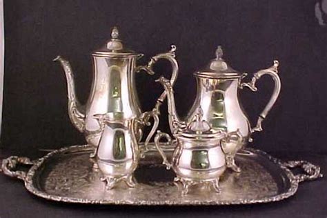 Wm Rogers Pc Silverplate Tea Set Teapot Coffee Pot