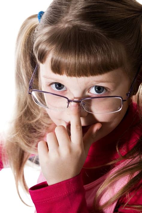 Little Girl In Glasses Stock Photo Image Of Little Face 7674628