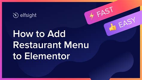 How To Add Restaurant Menu Widget To Elementor 2021 Youtube