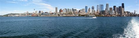 Panoramic Skyline Of Seattle Washington Image Free Stock Photo