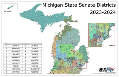Michigan Political And State Legislative Wall Maps State Political Maps