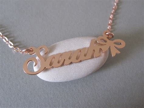 Personalized Rose Gold Name Necklace With Design B