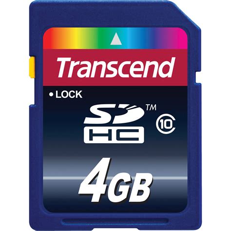 Transcend 4gb Sdhc Memory Card Class 10 Ts4gsdhc10 Bandh Photo