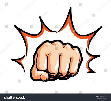 Hand Fist Punching Hitting Comic Pop Stock Vector Royalty Free