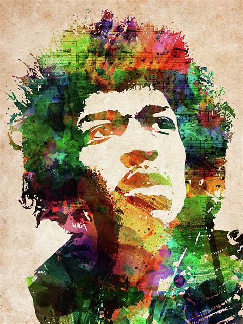 Jimi Hendrix Colorful Portrait Digital Art By Mihaela Pater Fine Art