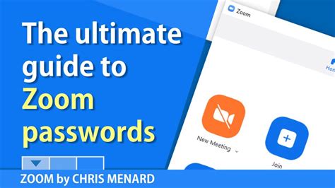 Zoom Passwords The Ultimate Guide To Scheduling By Chris Menard Youtube