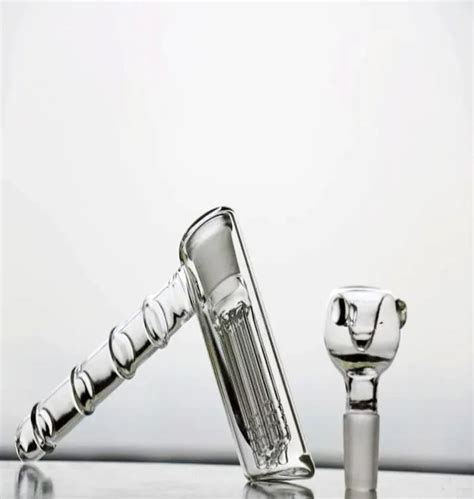 Wholesale Real Glass Bong Water Pipes With 6 Arm Perc Percolator Bubbler And Joint 188mm Hookahs