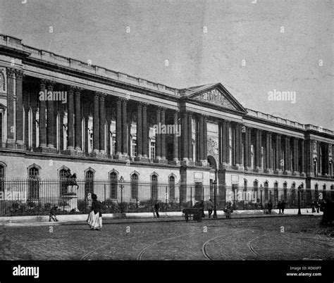 Early Autotype Of The Louvre Palace Paris France 1880 Stock Photo