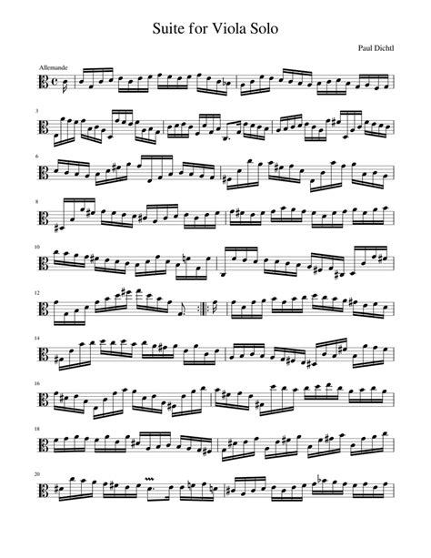 Suite For Viola Solo Sheet Music For Viola Solo