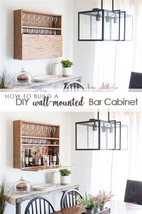 This Gorgeous Diy Wall Mounted Bar Cabinet Made From Purebond Rough