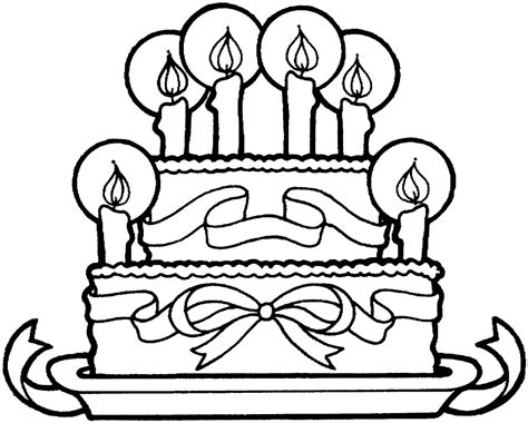 For my younger daughter, who is in kindergarten now, i just asked her to color a birthday cake coloring page and write some simple birthday wishes. Birthday Cake with Ribbons Coloring Page - Free Printable ...