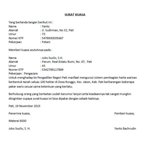 Contoh surat wasiat pun cukup banyak. 7 Contoh Surat Kuasa Tanah Untuk Berbagai Kepentingan di ...