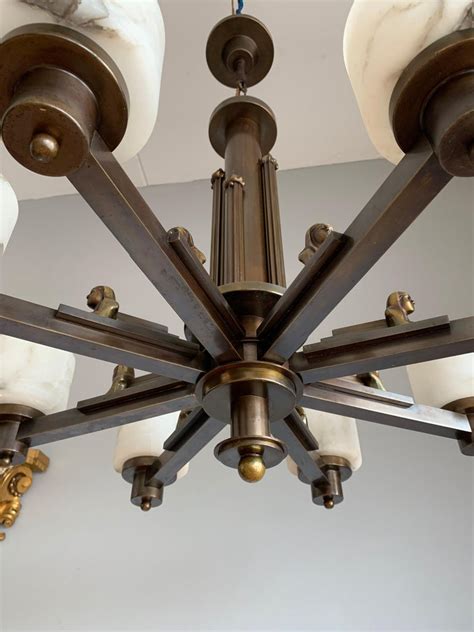 Only 1 available and it's in 6 people's carts. Art Deco Egyptian Revival Chandelier with Stunning White ...