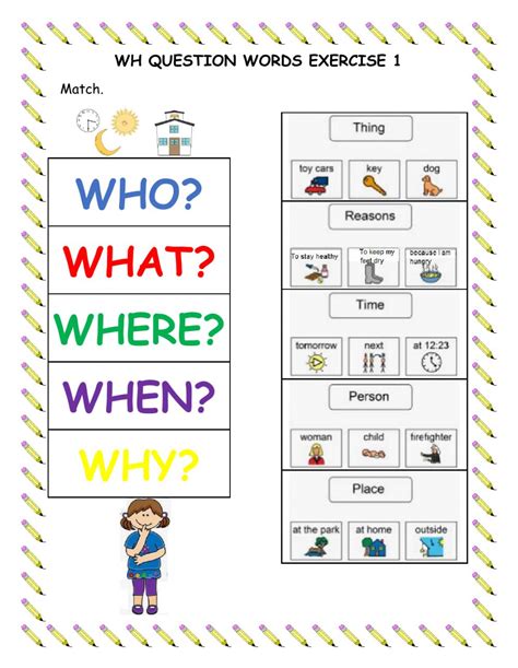 Wh Question Words Exercise 1 Interactive Worksheet