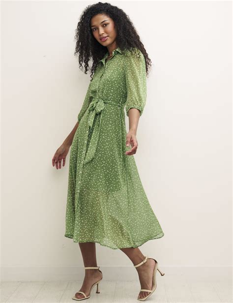 Ditsy Floral Green Malika Midi Dress Nobodys Child